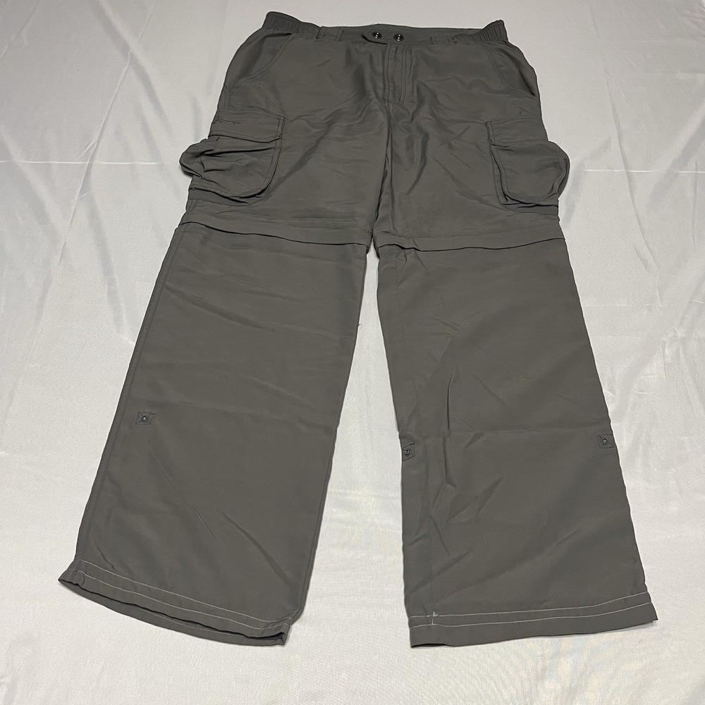 Habit Convertible Pants Mens M Gray Cargo Solar-Factor Hiking Fishing Gorp